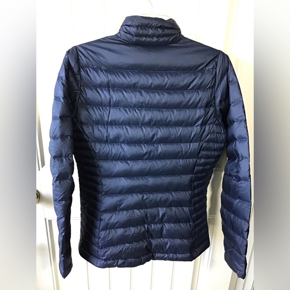 🏔Patagonia Down Sweater Jacket Full Zip Women Sz-Small Navy & Turquoise Quilted - Picture 3 of 12